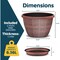 Lifemaster 10-Inch Whiskey Barrel Planters, Rustic Plastic Pots with Drainage Holes and Saucers, 2PK LMPBP2COP2 - alternate 4