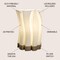 Jonathan Y Flame 13.5" Modern Bohemian Plant-Based PLA 3D Printed Dimmable LED Table Lamp, White/Brown USA1002A - alternate 4