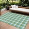 Homeroots 9' X 12' Lime Green Aqua And Beige Plaid Washable Indoor Outdoor Area Rug 601408 - alternate 1