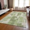 Homeroots 5' X 8' Green Sage And Beige Geometric Washable Indoor Outdoor Area Rug 613206 - alternate 5
