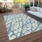 Homeroots 3' X 5' Teal Blue And Ivory Abstract Washable Indoor Outdoor Area Rug 614389 - alternate 5