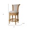 Homeroots 25" Beige and Natural Fabric and Solid Wood Counter Height Swivel Bar Chair 534317 - alternate 5