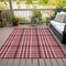 Homeroots 9' X 12' Red Black And Ivory Plaid Washable Indoor Outdoor Area Rug 601516 - alternate 5