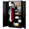 Tennsco Combo Wardrobe Storage Cabinet, 78 in H, 36 in W, 24 in D, Swing, Keyed, Black, 5 Shelves, 0 Drawers 7820BK - alternate 1