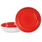 Gibson Home Crenshaw 8.5 Inch 2 Piece Stoneware Dinner Bowl Set in Red and White 750117661M - alternate 1