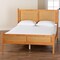 Baxton Studio Jenn Golden Brown Wood Japandi Queen Size Platform Bed with Distressed-Finished Rattan 253-13897-ZORO - alternate 3