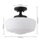 Jonathan Y Marfa 14" 1-Light Modern Farmhouse Schoolhouse Frosted Glass/Metal LED Semi Flush Mount, Oil Rubbed B JYL7517F - alternate 6