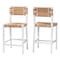Bali & Pari Talli Bohemian Paper Loom and White Mahogany Wood 2-Piece Bar Stool Set 249-2PC-13886-ZORO - alternate 1