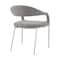 Armen Living Morgan Upholstered Dining Chair with Brushed Stainless Steel and Light Gray Fabric - Set of 2 LCMOSIBSLGRY - alternate 2