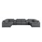 Homeroots Battleship Gray Leather Power Reclining U Shaped Eight Piece Corner Sectional With Console 643909 - alternate 1