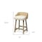 Homeroots 24" Beige and Natural Solid Wood Fabric And Jute Low Back Counter Height Bar Chair 605915 - alternate 3