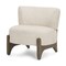 Homeroots 29" Cream and Dark Brown Upholstery and Solid Wood Slipper Chair 606009 - alternate 1