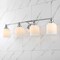 Jonathan Y Lydia 33.25" 4-Light Farmhouse Cottage Metal LED Vanity Light with Frosted Glass Shades, Chrome JYL7552A - alternate 4