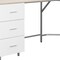 Homeroots 59" Sand Wood and Stainless Steel L Shape Computer Desk With Three Drawers 723753 - alternate 3