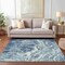 Homeroots 3' X 5' Navy Blue And Ivory Abstract Washable Indoor Outdoor Area Rug 614293 - alternate 7