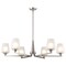 Nuvo Lune, 6 Light Chandelier, Brushed Nickel Finish, Etched White Glass 60/8226 - alternate 4