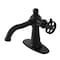 Kingston Brass One-Handle Single-Hole Bathroom Faucet with Knurled Handle and Push Pop-Up Drain, Matte Black KSD3540RKZ - alternate 1