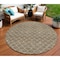 Homeroots 8' Brown And Beige Round Geometric Washable Indoor Outdoor Area Rug 596173 - alternate 1