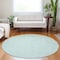 Homeroots 8' Aqua And Ivory Round Geometric Washable Indoor Outdoor Area Rug 602409 - alternate 6
