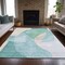 Homeroots 8' X 10' Pale Aqua And Beige Abstract Washable Indoor Outdoor Area Rug 630456 - alternate 2