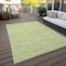 Homeroots 10' X 14' Artichoke Green And Ivory Floral Washable Indoor Outdoor Area Rug 581845 - alternate 5