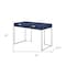 Homeroots 45" Navy Blue and Silver Wood and Stainless Steel Writing Desk With Two Drawers 543810 - alternate 3