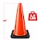 Dsv Standard Traffic Safety Cone 18" with Heavy Black Base, Orange, PVC 97118NT - alternate 4