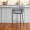Homeroots 30" Gray And Black Faux Leather And Steel Bar Height Bar Chair 555665 - alternate 6