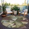 Homeroots 8' Olive Green Ivory And Burgundy Round Geometric Washable Indoor Outdoor Area Rug 600386 - alternate 4