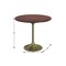 Homeroots 36" Walnut and Brass Solid Wood and Iron Pedestal Base Round Top Dining Table 640686 - alternate 3