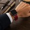 Elegani Leather Band Compatible with Apple Watch 45mm, Red, Red/Yellow Gold/Rose Gold Buckle LOT-RED-45 - alternate 3