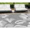 Homeroots 9' X 12' Gray And Silver Floral Washable Indoor Outdoor Area Rug 589540 - alternate 1