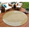 Homeroots 8' Gold And Beige Round Geometric Washable Indoor Outdoor Area Rug 597633 - alternate 1
