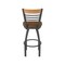 Holland Bar Stool Co Eleanor 30in Swivel Bar Stool with Pewter Finish, Medium Back and Canter Thatch Seat 880 - alternate 7