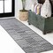 Jonathan Y Sukie Modern Offset Stripe Black/Ivory 2 ft. x 8 ft. Indoor/Outdoor Runner Rug SMB133F-28 - alternate 1