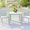 Leisuremod Mace Weave Design Outdoor Square Dining Table, White MT31W - alternate 2
