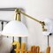 Jonathan Y Lisa 18" Swing Arm 1-Light Modern Midcentury Iron USB Charging Port LED Sconce, White/Brass Gold JYL1301A - alternate 5