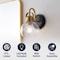 Jonathan Y Shirley 6" 1-Light Farmhouse Industrial Metal LED Vanity Light w/Seeded Glass Globe Shade, Brass Gold JYL7400B - alternate 3