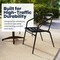 Flash Furniture Lila 23.5'' Black Square Aluminum Indoor-Outdoor Table Set w/2 Black Slat Back Chairs TLH-ALUM-24SQ-017BK2-GG - alternate 7