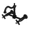 Kingston Brass Two-Handle Wall Mount Bridge Kitchen Faucet, Matte Black KS1260PKX - alternate 1
