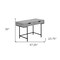 Homeroots 47" Gray and Black Wood and Metal H-Shape Computer Desk With Two Drawers 489997 - alternate 4