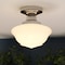 Vaxcel Eastgate 8.75-in Satin Nickel Schoolhouse Semi-Flush Ceiling Light with Frosted Opal Glass C0351 - alternate 4
