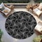Homeroots 8' Black And Ivory Round Geometric Washable Indoor Outdoor Area Rug 614061 - alternate 4