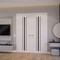 Sartodoors Interior Double Doors 84 x 96 inches, BASIC 4903 White with Black Glass, Wood Interior Solid Panel BASIC4903DD-WS-8496 - alternate 2