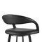 Homeroots 26" Black Faux Leather and Iron Low Back Counter Height Swivel Bar Chair 569182 - alternate 5