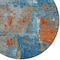 Homeroots 8' Navy Blue Orange And Ivory Round Abstract Washable Indoor Outdoor Area Rug 596880 - alternate 5