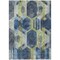 Homeroots 3' X 5' Navy Blue Gold And Silver Geometric Washable Indoor Outdoor Area Rug 618751 - alternate 3