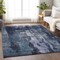 Homeroots 3' X 5' Navy Blue Black And Gray Abstract Washable Indoor Outdoor Area Rug 603167 - alternate 4