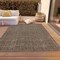 Homeroots 9' X 12' Taupe Denim Blue And Olive Green Striped Washable Indoor Outdoor Area Rug 615100 - alternate 3
