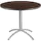 Iceberg CafeWorks Cafe/Breakroom Table, Walnut Top, Silver Frame, 36 in Dia x 30 in H 65624 - alternate 1